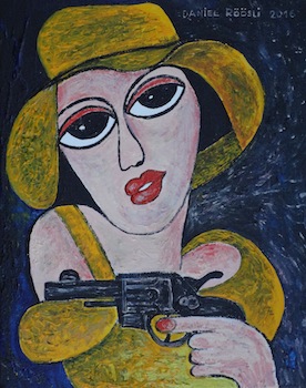 Frau mit Revolver